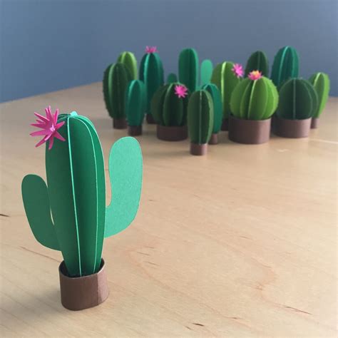 Printable 3d Paper Cactus Template